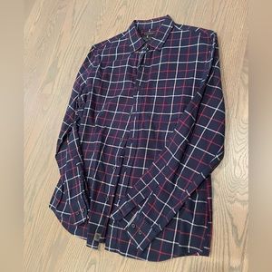 Dark blue and red plaid Banana Republic button down size M